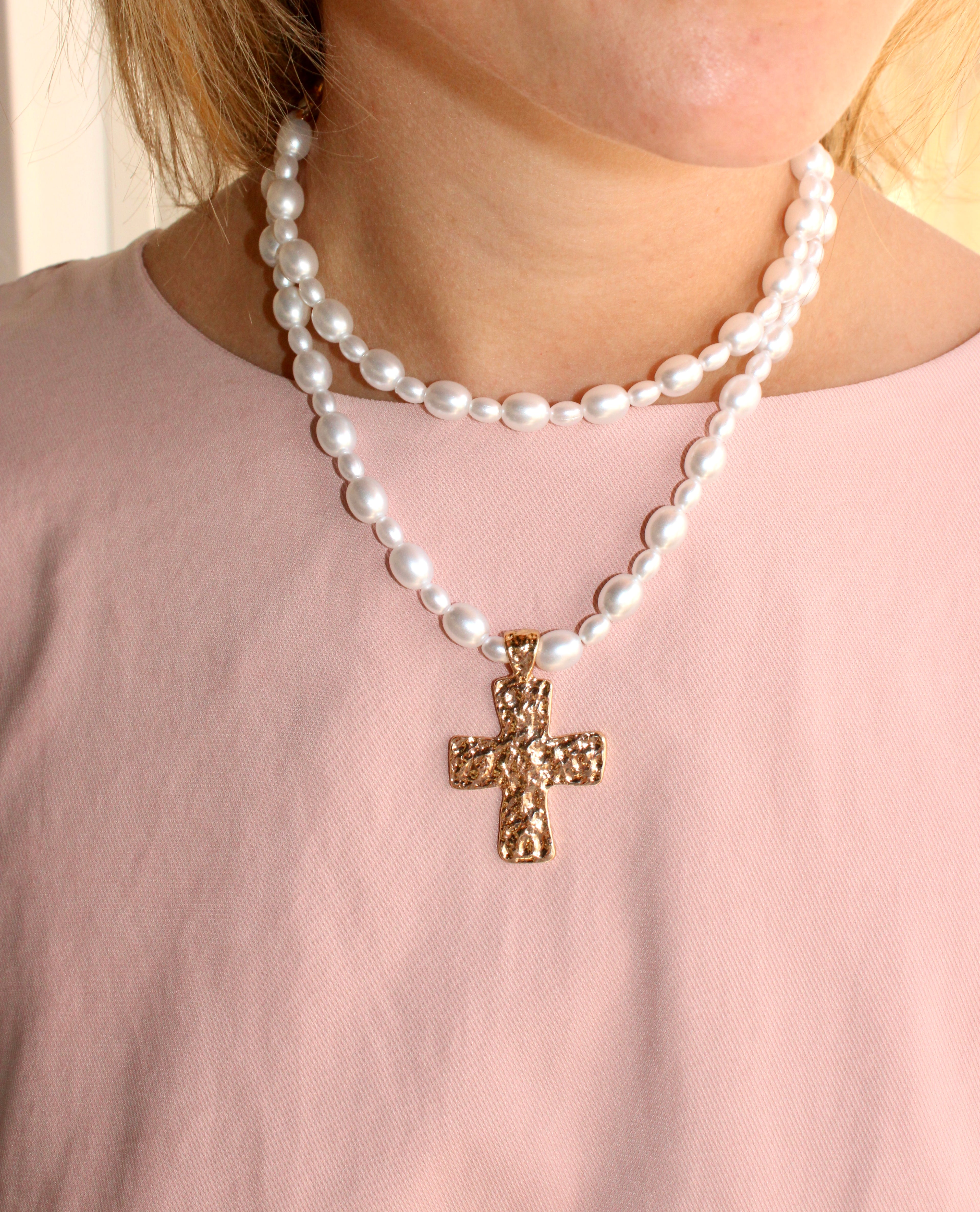 Pearl Cross Necklace