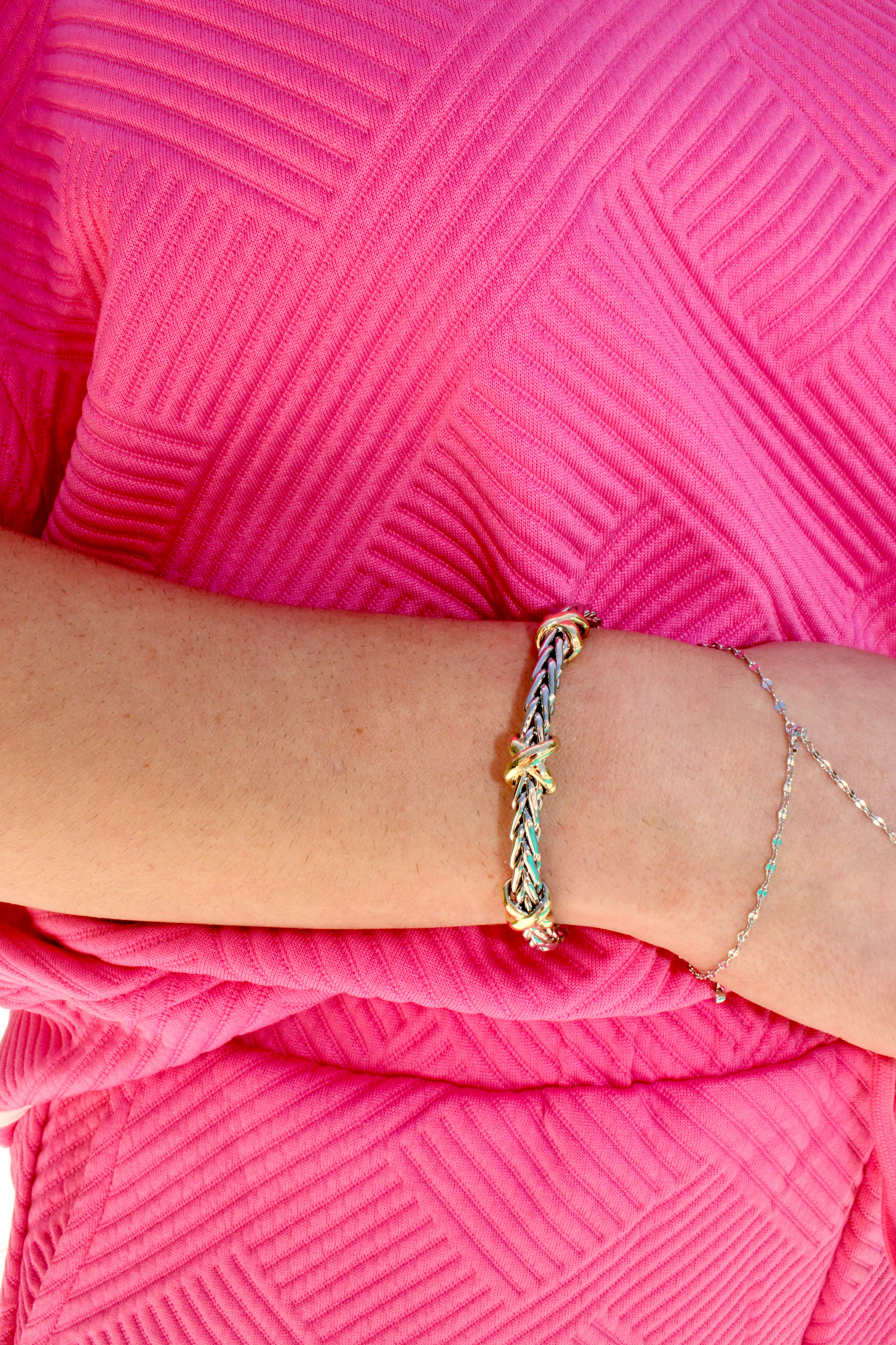 Two Tone Pointed Cuff Bracelet