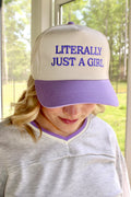 Literally Just A Girl Baseball Cap: Lavender