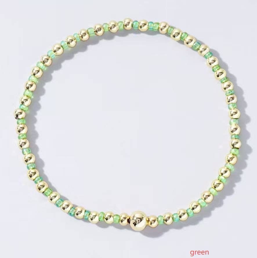 Beaded Bracelet: Green