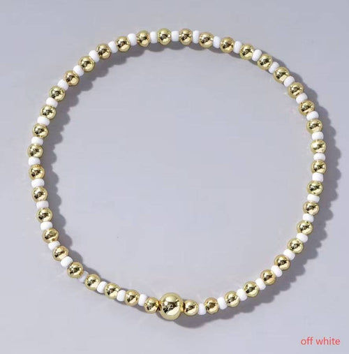 Beaded Bracelet: Off White