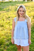 Sea Smocked Top