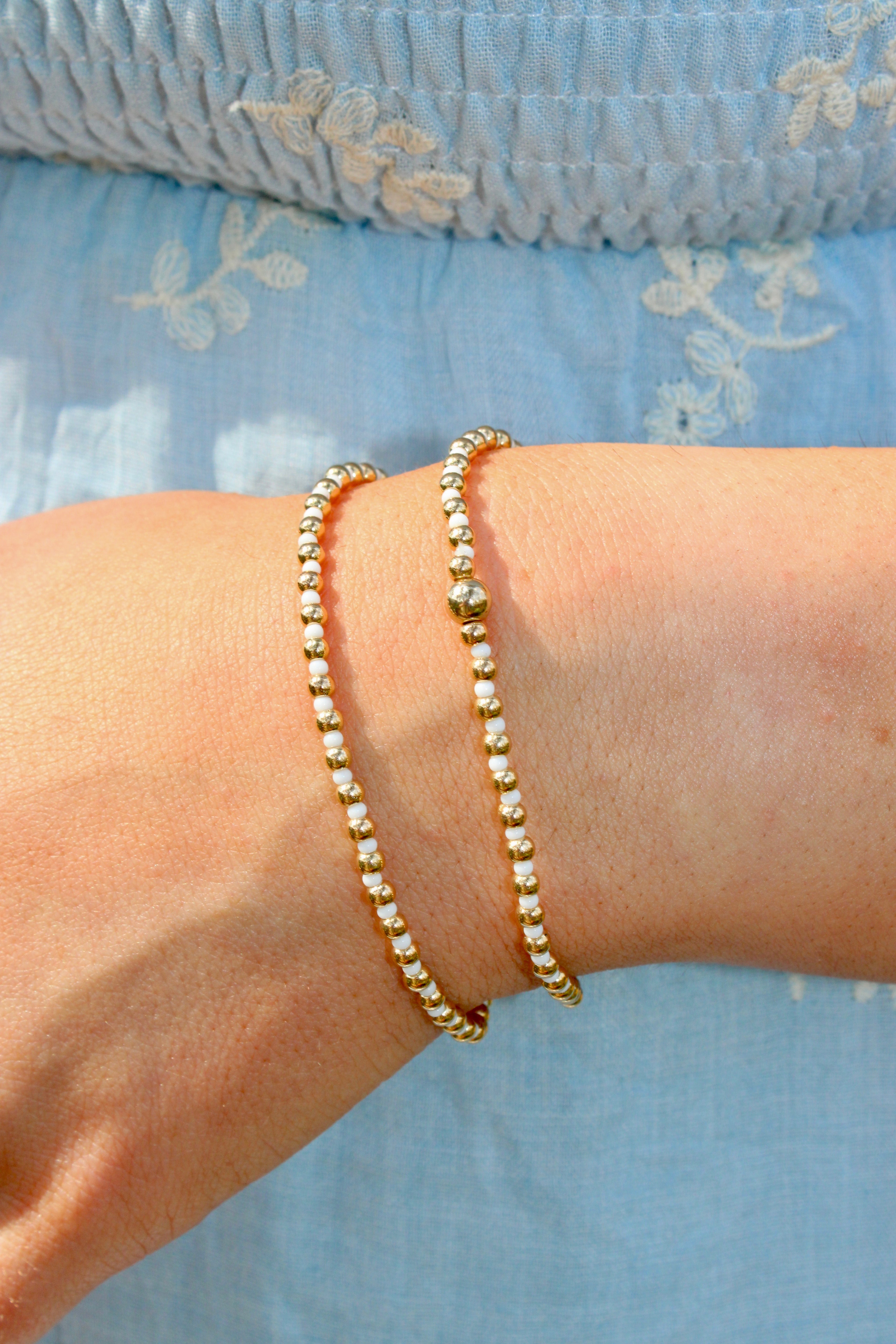 Beaded Bracelet: Off White