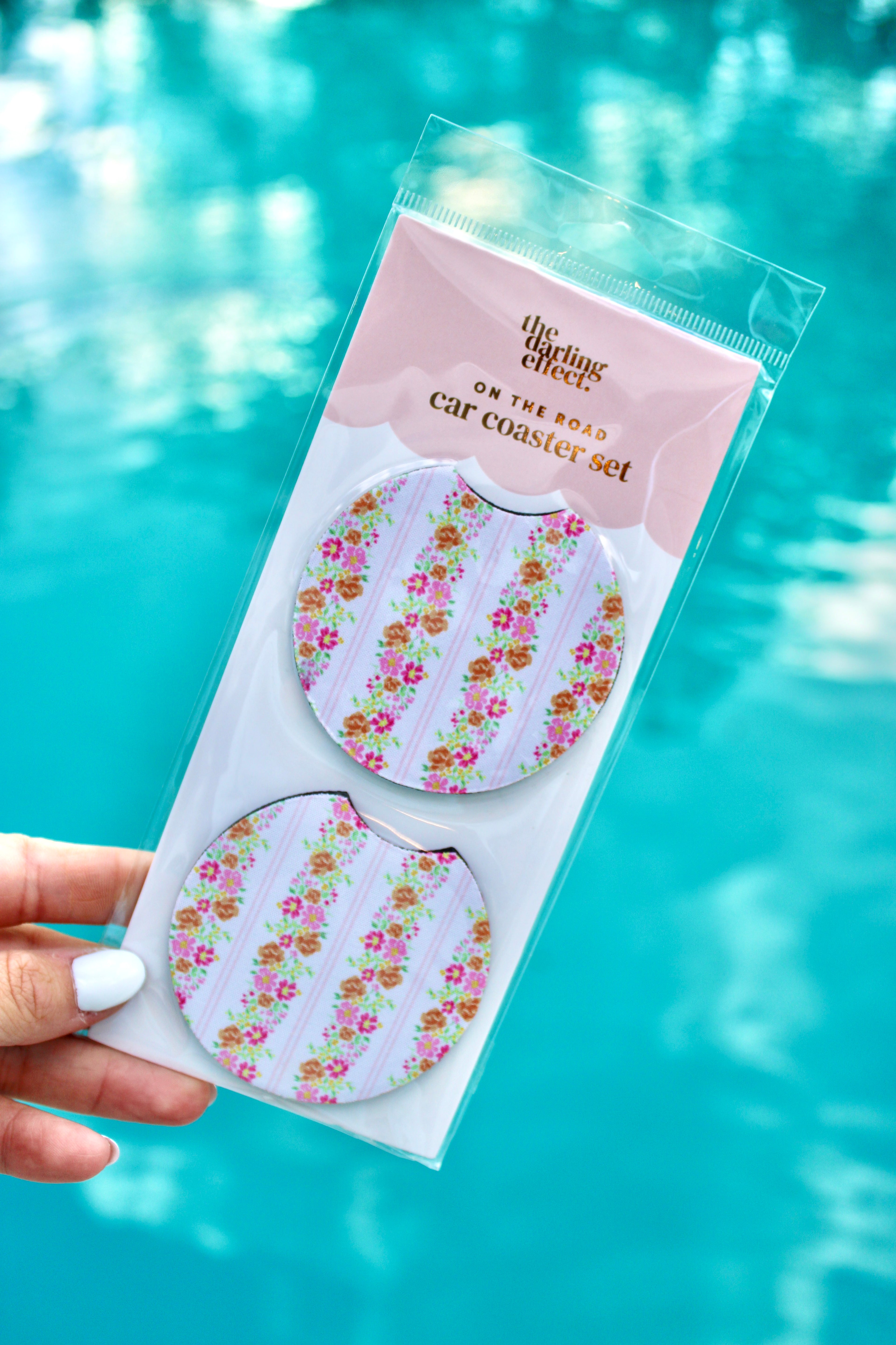 Car Coasters: Pink Flowers