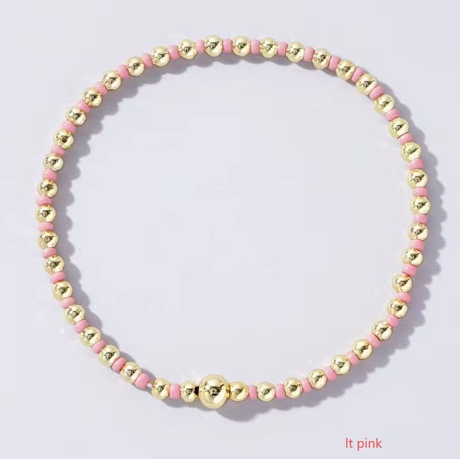 Beaded Bracelet: Light Pink