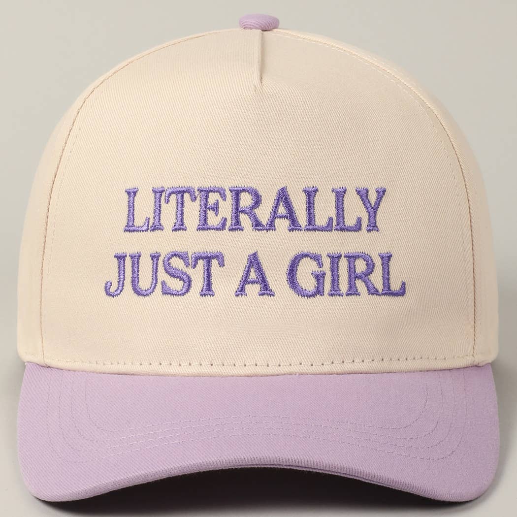 Literally Just A Girl Baseball Cap: Lavender