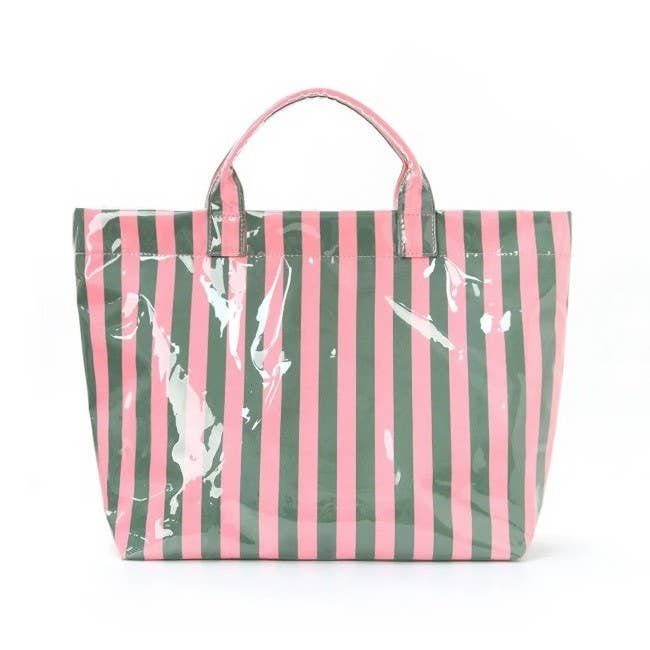 Vinyl Tote: Pink & Green