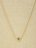 Dainty Cross Pendant Necklace: Gold